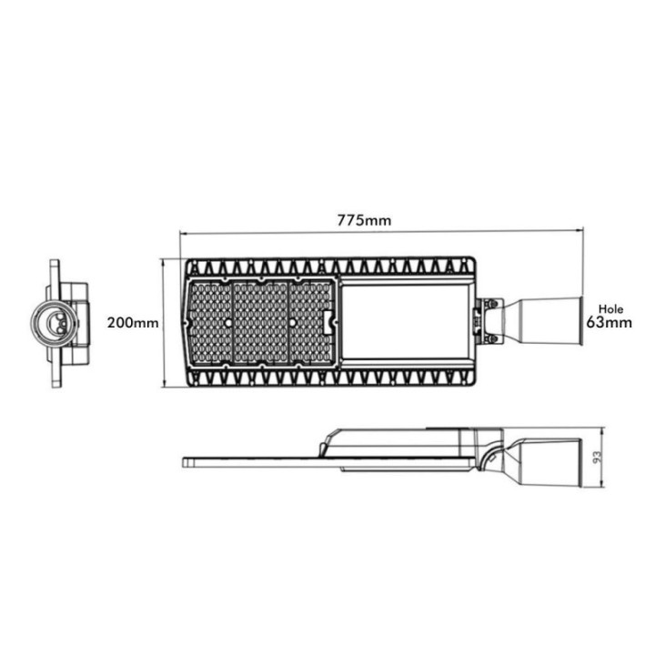 Réverbère LED 150W – Puce Bridgelux – 150lm/W – IP66