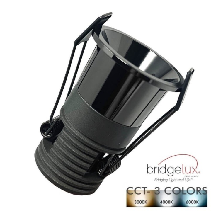 Mini spot LED 6W Chrome noir - Bridgelux - 40° - UGR11- CCT