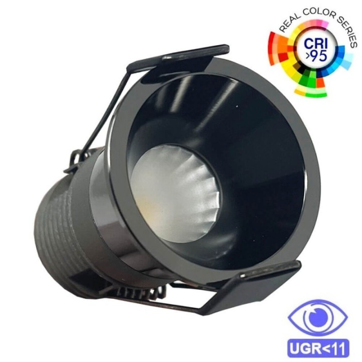 Mini spot LED 6W Chrome noir - Bridgelux - 40° - UGR11- CCT