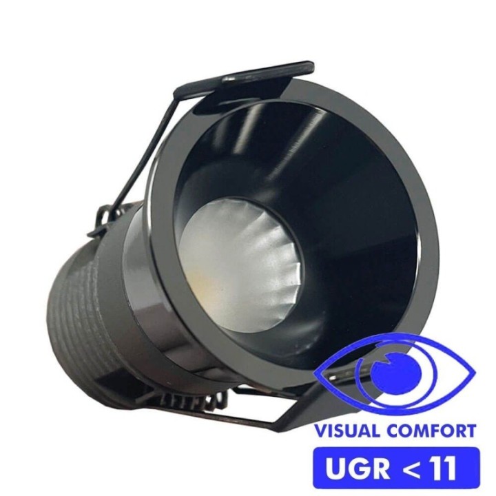 Mini spot LED 6W Chrome noir - Bridgelux - 40° - UGR11- CCT