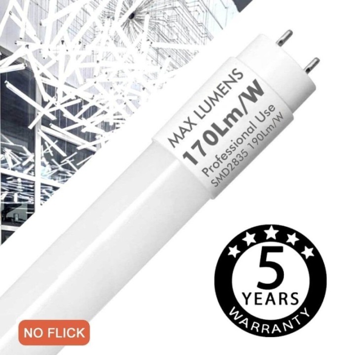 Packs de 10 Tubes LED 25W 150cm T8 Verre – Ultra lumineux 4250Lm, 170 lm/W