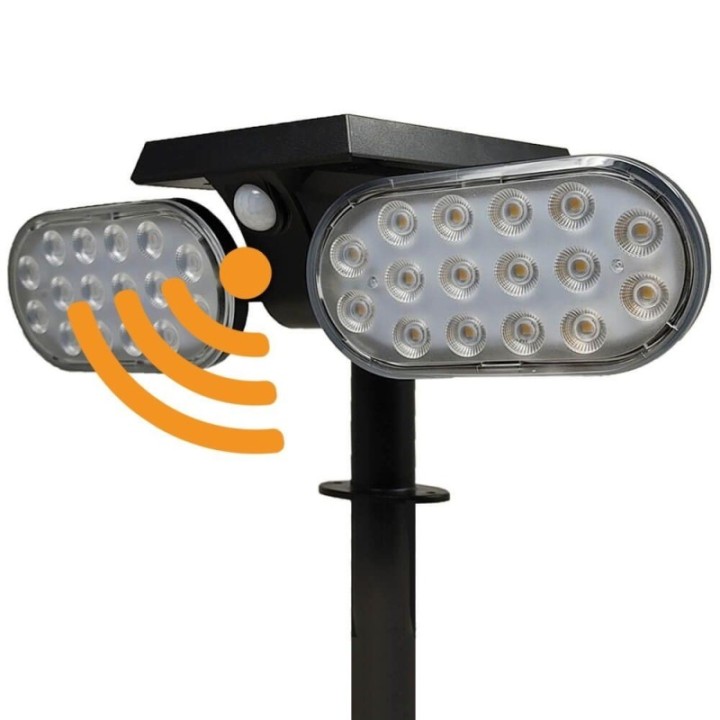 Lampe solaire de jardin 4500K orientable 360° – Détecteur de mouvement – Éclairage extérieur autonome