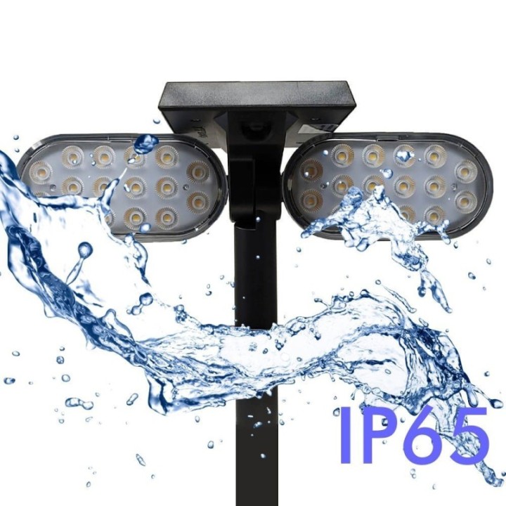 Lampe solaire de jardin 4500K orientable 360° – Détecteur de mouvement – Éclairage extérieur autonome