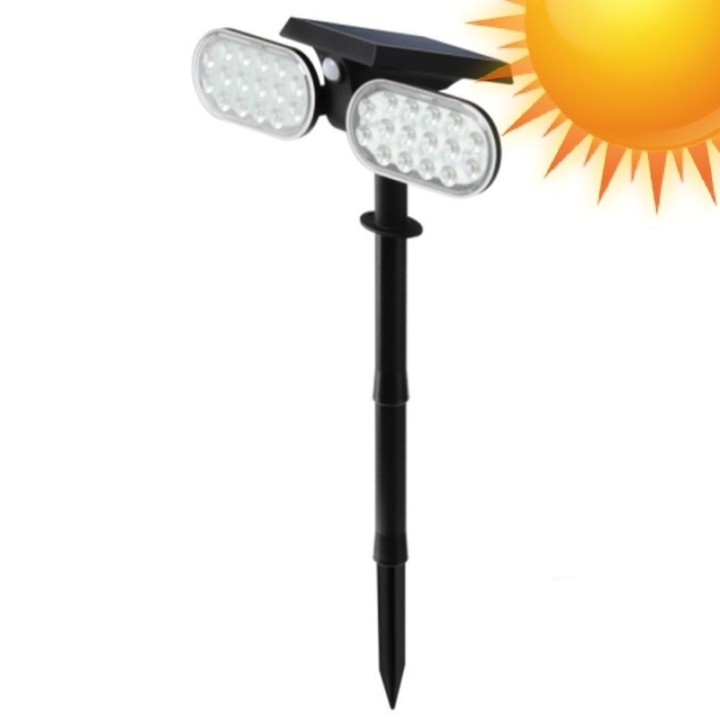 Lampe solaire de jardin 4500K orientable 360° – Détecteur de mouvement – Éclairage extérieur autonome