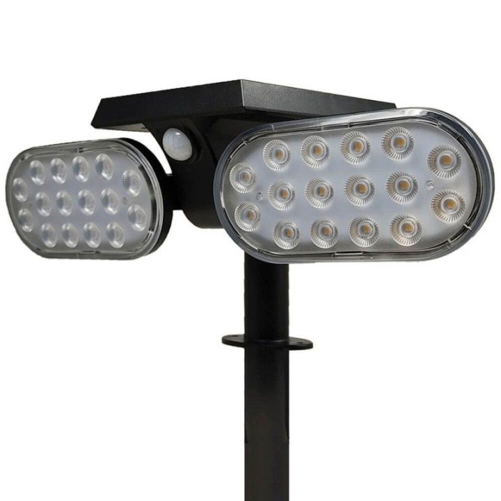 Lampe solaire de jardin 4500K orientable 360° – Détecteur de mouvement – Éclairage extérieur autonome