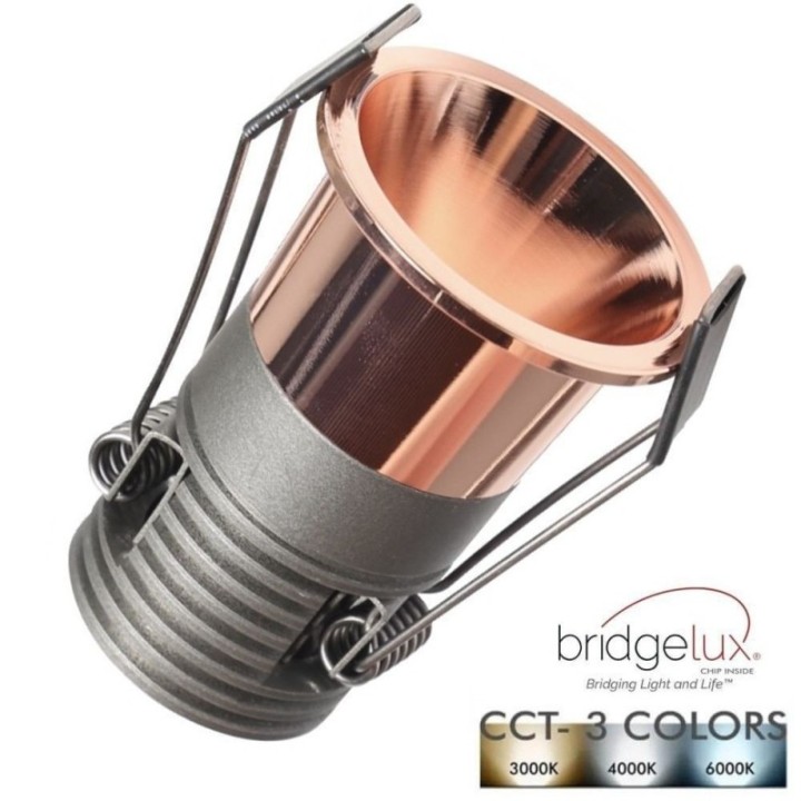 Mini spot LED 5W Cuivré - Bridgelux - 40° - UGR11 - CCT