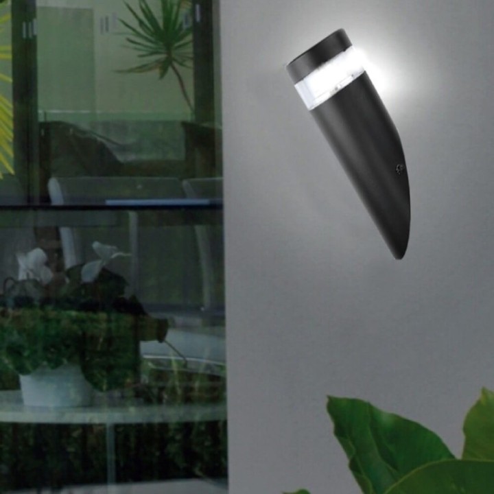 Applique murale LED 8W ronde IP44 – Extérieure décorative – Acier & polycarbonate