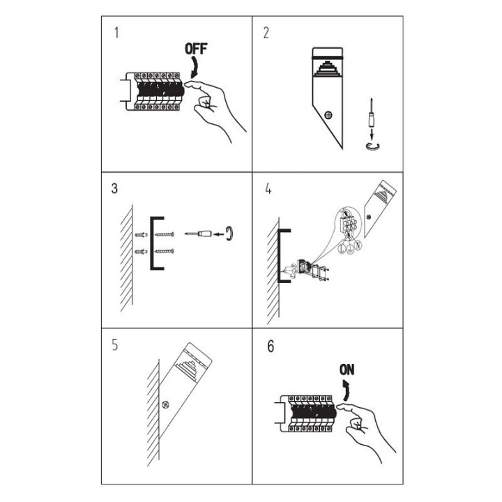 Applique murale LED 8W ronde IP44 – Extérieure décorative – Acier & polycarbonate