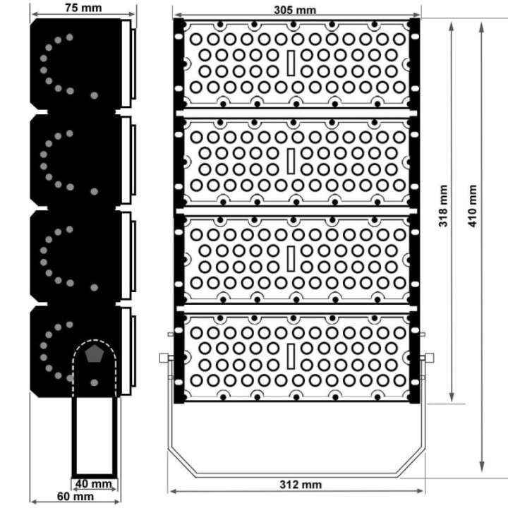 Éclairage de stade et terrain 200W - Drivers Philips – Haute luminosité