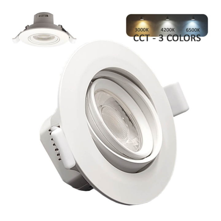 Spot LED encastrable 7W – Réglable – CCT couleur sélectionnable