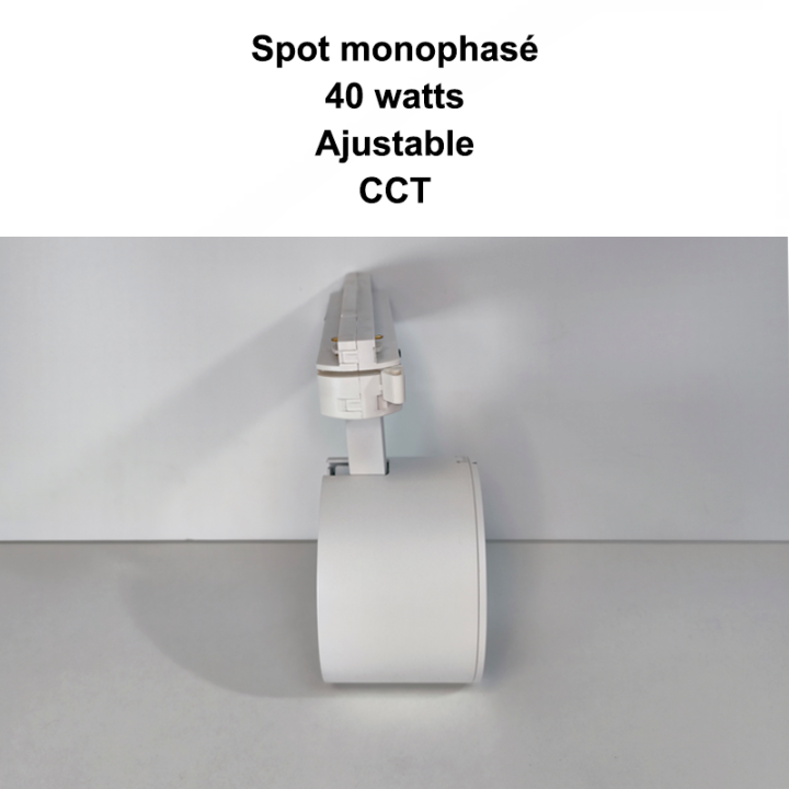 Spot monophasé 40 watts entièrement ajustable - Luminosité - angle - couleur