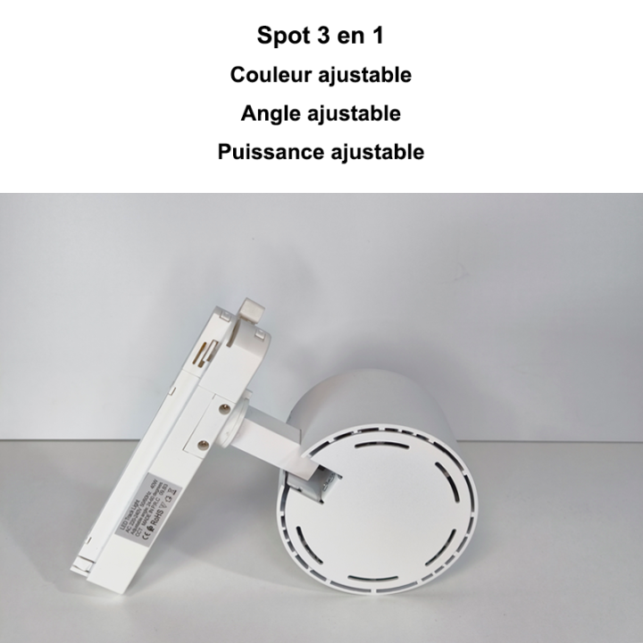 Spot monophasé 40 watts entièrement ajustable - Luminosité - angle - couleur