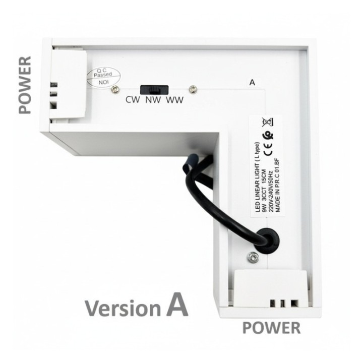 Connecteur LED 90° - 9 Watts Noir pour LuminaiConnecteur LED Blanc 90° – 9W pour Linéaires | Création d’Angles, Carrés et Rectan