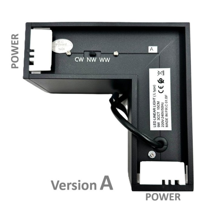 Connecteur LED 90° - 9 Watts Noir pour Luminaires Linéaires – Angles