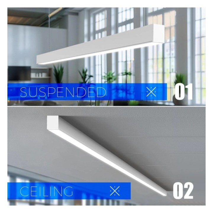 Linéaire LED suspendue blanc 40 Watts 120 cm | Interconnectable | CCT