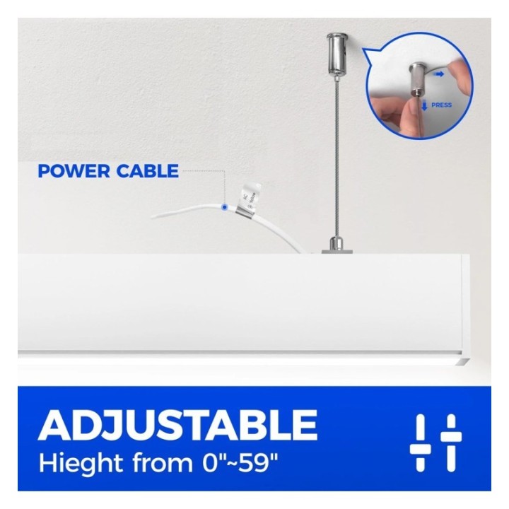 Linéaire LED suspendue blanc 40 Watts 120 cm | Interconnectable | CCT