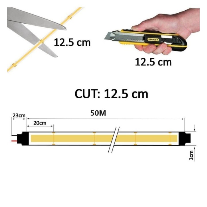 Rouleau de ruban LED 220V directe - Bobine 20m COB